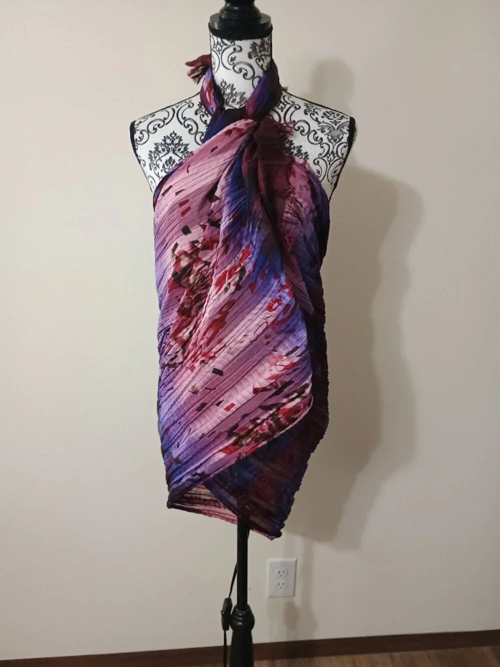 Silky Crinkled Multiway Wrap Scarf